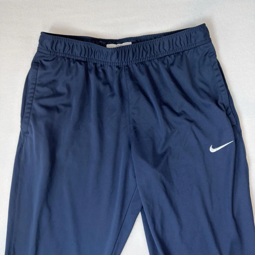 Nike DRI-FIT Track Pants Mens Large Blue Tapered Ankle Zip Warmup Player issued